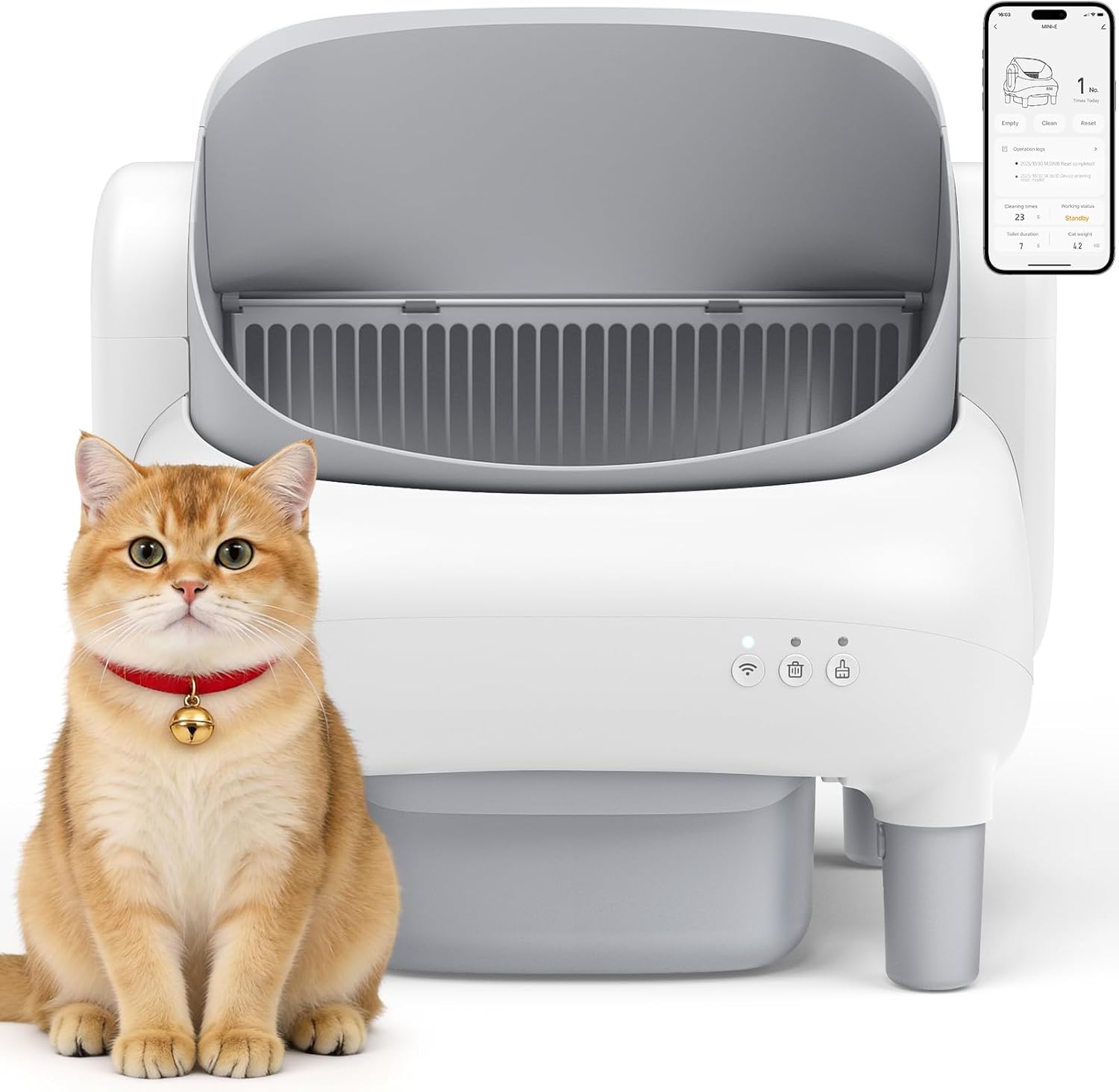Automatic Self-Cleaning Cat Litter Box, App-Controlled